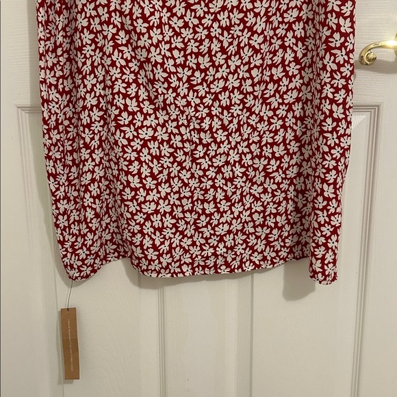 Reformation Zoe Grenadine Red And White Floral Print Midi Skirt NWT Size 12 - Picture 9 of 15